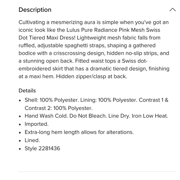 Lulus Pure Radiance Pink Mesh Swiss Dot Tiered Ruffle Straps Maxi Dress NWT S - Picture 13 of 15